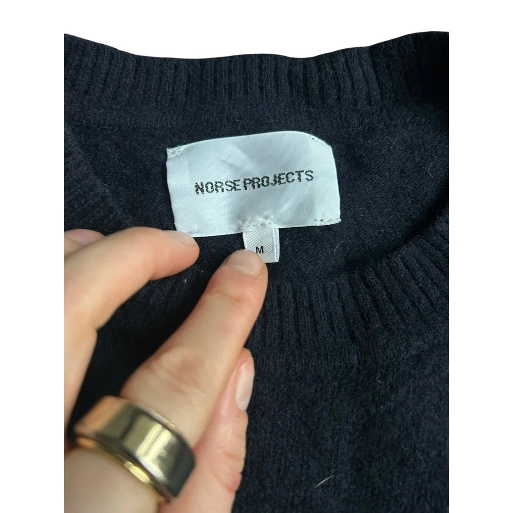 Norse Projects Sigfred Light Wool Navy Blue Merino Crewneck Sweater Men's Medium